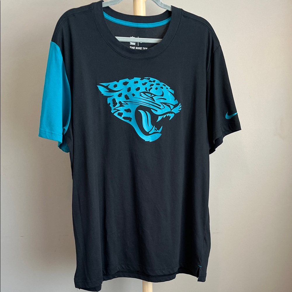 Nike NFL Team Men's Black and Teal Jacksonville Jaguar Tee XL